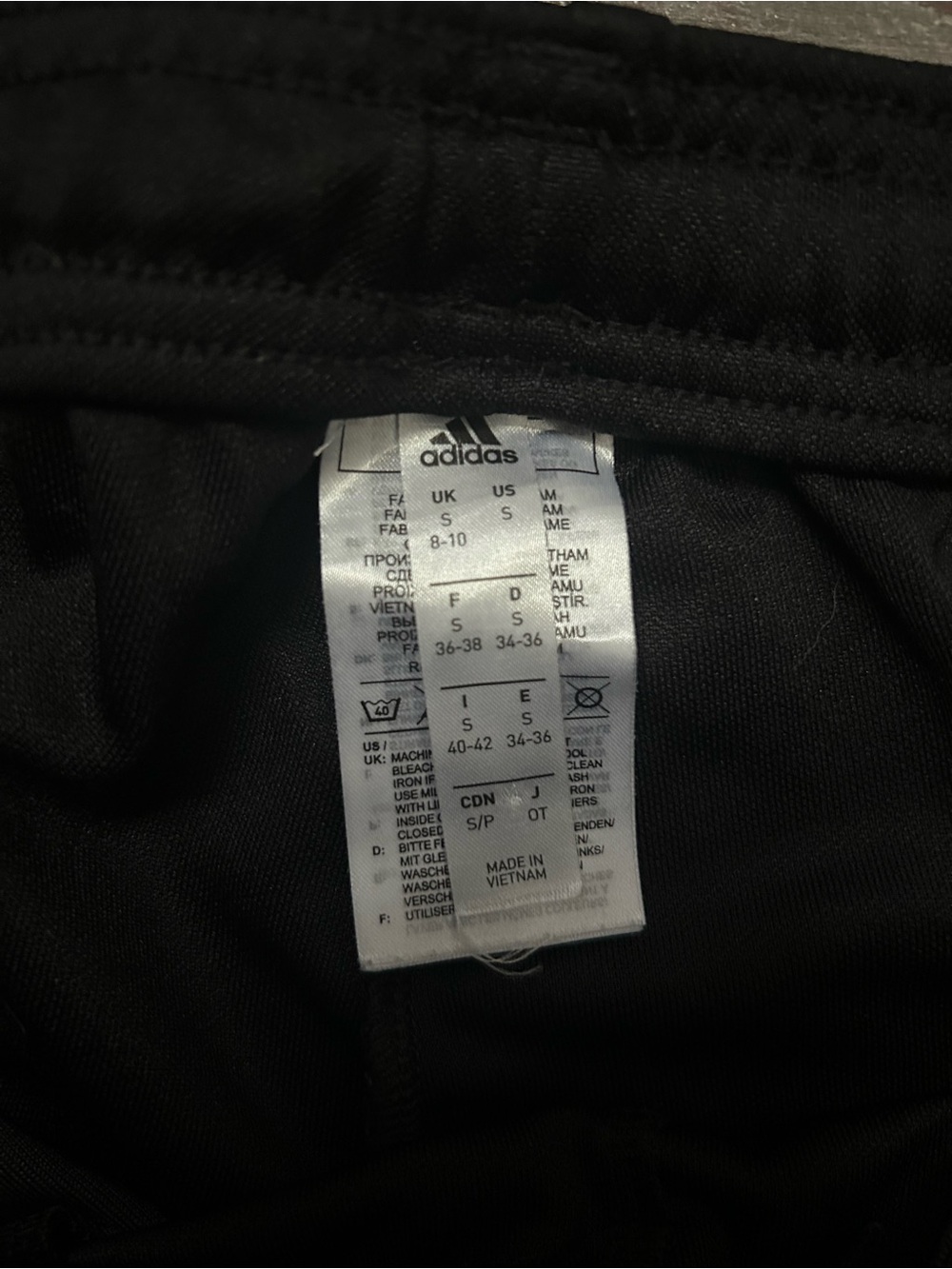 Adidas Black Track Pants with White Stripes - Picture 3 of 3